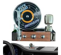 Sghtil Fresadoras de aire de coche, Record Player Air Fairsener Car,Repelente de aire para coche | Decoración de aromaterapia retro creativa de energía solar para uso automotriz