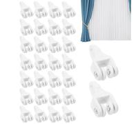 Sghtil Ganchos para cortinas, 30 clips para cortinas, rodillo deslizante suave y resistente, clips resistentes al óxido para mamparas de ducha, salas de estar