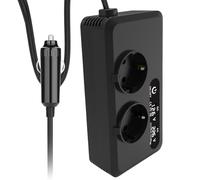 Sghtil Inversor de Coche 200W con enchufe,Adaptador de Batería Vehículo Portátil | Cargador De Viaje Versátil para Pequeños Electrodomésticos PC Portátil Drone