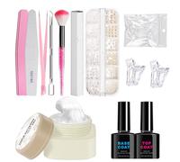 Sghtil Juego de diseño de uñas, gel duro para modelado a mano, plantillas creativas de grabado de uñas, solución de manicura de larga duración para principiantes, profesionales, madres y mujeres