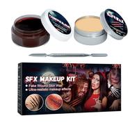 Sghtil Juego de maquillaje con efecto especial, 2 en 1, efecto especial, para Halloween, pintura corporal, lavable, para zombi, cosplay, hombres, mujeres, sesión de fotos, cumpleaños