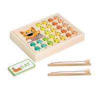 Sghtil Juguete de pesca magnético, juego de pesca magnética de madera, juguete educativo de madera, caja de ortografía, interacción entre padres e hijos, juego de alfabeto, aprendizaje de habilidades