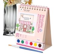 Sghtil - Libro para colorear con acuarela, cuaderno de dibujo con pincel, actividades educativas para niños, cuaderno de dibujo portátil para viajes en casa y creatividad
