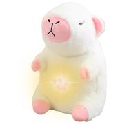 Sghtil Lindo juguete de peluche capibara, animales de peluche capibara - Muñeca musical para dormir con luces - Chupete para dormir de respiración rítmica ajustable, muñeca suave para niños y