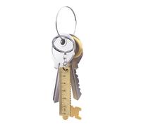 Sghtil Llaveros de regla, colgante de bolsillo, herramienta de medición para mochila, llavero de decoración, bolso de coche, multifuncional para escuela, viajes, hogar, Color bronce, Refer to