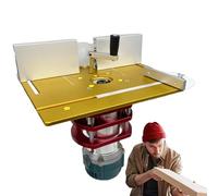 Sghtil Manual Router Lift, Router Tischlift,Aluminiumlegierung Router Lift System Kit - Anti-Rust-Hebesystem Basis klare Skala Holzbearbeitungswerkzeuge Gravurwerkzeuge für Holzbearbeitung und