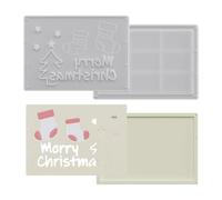 Sghtil Molde Para Portalápices de Resina | 2 Piezas Moldes de Arcilla - Molde para Billetes de Navideño con Calcetín Muñeco de Nieve y Copo de Nieve - Para s Navideños Y Fiestas De Cumpleaños