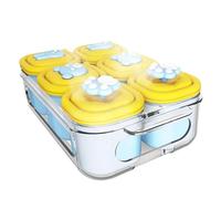Sghtil Moldes Congeladores Para Comida Bebé | Bandeja De Silicona Para Hielo Con 6 Cavidades Para Alimentos Infantiles,Organizador de Leche Materna con Texturas Antideslizantes para Negocios