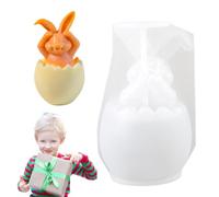 Sghtil Moldes de conejo de Pascua | Molde de silicona de huevo de Pascua | Molde portátil para hacer velas, molde de de aromaterapia, moldes de conejo de Pascua para decoración de arcilla
