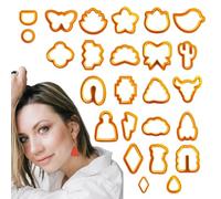 Sghtil Moldes para pendientes de arcilla, moldes para fresado de arcilla, 25 piezas de forma de pendientes de arcilla - juego de moldes de arcilla, moldes de arcilla reutilizable, kit para