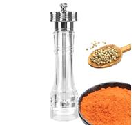 Sghtil Molinillo acrílico de sal y pimienta, molinillo manual de sal y pimienta | Molinillo de pimienta en diseño transparente y transparente, molinillo de pimienta de sal portátil para pimienta negra