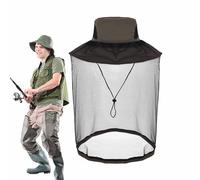 Sghtil Mosquitera para Cabeza, Red para Moscas, Transpirable, cómoda Funda Protectora Facial | Sombrero de Malla Fina Multifuncional con Correa de Barbilla Ajustable para jardinería, Camping,