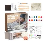 Sghtil Pasta de modelado para niños - Plastilina infantil suave y segura con juego de pintura de 12 colores, accesorios de cerámica y cerámica para Navidad, Halloween, día de San Valentín, cumpleaños