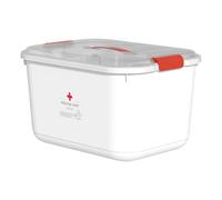 Sghtil Pastillero portátil, caja de almacenamiento de píldoras, resistente al polvo de gran capacidad, caja portátil para pastillas, pastillero multifuncional para vendajes, tijeras