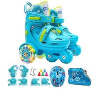 Sghtil Patines para niños, patines de 3 puntos, patines ajustables para niños: patines para niños de 3 a 8 años con ruedas iluminadas para pistas