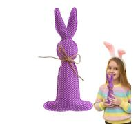 Sghtil Relleno de tela de conejo Spring, adorno de conejito de tela de peluche de granja,Peldaño rústico de conejo | Farmhouse Pastel Bunny para estanterías mesas silenciosas