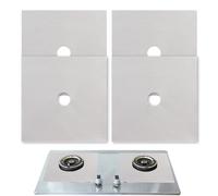 Sghtil Revestimientos para quemadores de placa de cocción | 4 piezas protección antigoteo para estufa | Accesorio de cocina antiquemaduras y antigrasa, revestimientos antigoteo para casa con fácil