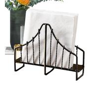 Sghtil Servilletero para mesa | Dispensador vertical para servilletas portadocumentos de pie | Accesorio de cocina estilo retro de hierro ahorro espacio para mesa contenedor