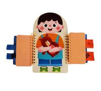 Sghtil Tabla de botones | tablero de juego de habilidades básicas | Juguete educativo con cremallera Cordones y cierre Juguete educativo de madera para guardería Viaje Hogar Preescolar