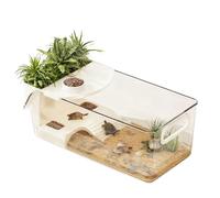 Sghtil Terrario de tortugas - Desmontable Accesorios para reptiles - Área multifunción para tortugas acuario - para rana de árbol, cangrejo, cangrejo, animales pequeños, salón, paisaje del hogar