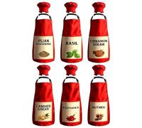 Sghtil Traje Delantal De Condimentos - 6 Conjunto De Disfraces Ligero Y Ajustables,Gran Grupo Delantal Rojo Halloween | Para Hombres Mujeres Eventos Juego De Rol Jefe Familia