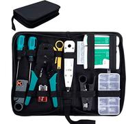 SGILE Comprobador de Cable de Red RJ45, Network Tool Kits Red RJ 45, Profesional Mantenimiento de la Computadora LAN Cable Tester 12 en 1 Herramientas de Reparación