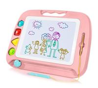 SGILE Pizarra Magnética Infantil, 42 x 32cm Grande Magnético Pintura de la Escritura Doodle Sketch Pad, Juguetes para Niños Infantiles, Rosa Claro