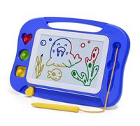 SGILE Pizarra Magnética para Dibujar, Pizarra Borrable con Boli Magnético, Tablero de Dibujo con 3 Sellos, Juguete de Viaje, Regalo de Cumpleaños, Juguete Educativo para Niños, Azul