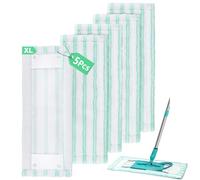 Sgizoku 5 Piezas de Repuesto para fregonas Leifheit Profi XL Micro Duo/Profi XL Cotton Plus, Sistema de 2 Fibras, Funda de Repuesto con cerdas Especiales, para mopa de 40 cm, Soporte Plegable