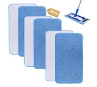 Sgizoku Paquete de 6 repuestos de fregona de microfibra compatibles con paño de microfibra profesional Mr SIGA, almohadilla de fregona húmeda y seca, 42 cm x 23 cm