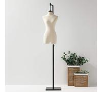 SGKOMN Cuerpo de maniquí de Fibra de Vidrio para exhibición de Vestidos de Mujer y Hombre, Busto de modista para Venta minorista de Ropa, 2 Colores, White-Female-A