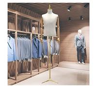 SGKOMN Cuerpo de maniquí Masculino, exhibición de escaparate minorista, Cuerpo de maniquí a Media Escala con Brazo de Madera Maciza para Costura, modistas, exhibición de estudi, Gold