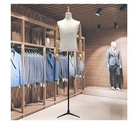 SGKOMN Cuerpo de maniquí Masculino, exhibición de escaparate minorista, Cuerpo de maniquí a Media Escala con Brazo de Madera Maciza para Costura, modistas, exhibición de estudi, Black