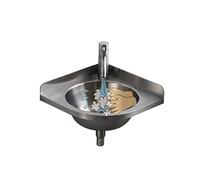 SGKOMN Fregadero Mural, fregaderos de Cocina de un Solo Seno, Fregadero utilitario, Lavabo Triangular de Acero Inoxidable, Lavabo, para Cocina, RV, Silver-E(32x32x45cm)