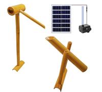 SGKOMN Fuente de Agua Solar con Bomba, Fuentes de bambú para Exteriores, Fuente Decorativa para paisajismo, Fuente de Agua Zen Feng Shui, para césped, jardín y Patio Trasero., B