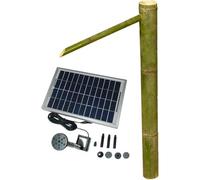 SGKOMN Fuente de Agua Solar, Fuente de jardín de bambú Natural Resistente a Las Grietas, Fuente de Agua Estilo Zen Feng Shui, decoración de Agua Corriente para Exteriores, para céspedes, 23.6in