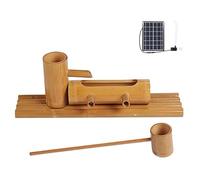 SGKOMN Fuente de bambú Hecha a Mano, Fuente Solar, decoración Zen Feng Shui, surtidor de bambú Natural con Bomba, para Estanque de jardín, pecera, Pila de Piedra, césped o Patio Trasero, 20in(50cm)