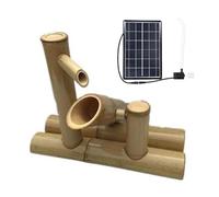 SGKOMN Kit de Fuente de bambú con energía Solar, Elemento acuático Artesanal de Estilo Zen y Feng Shui, Adorno Natural para jardín, Cascada circulante Independiente, Ideal para Patio, e, 16in(40cm)
