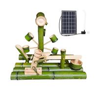 SGKOMN Kit de Fuente Solar de bambú, Fuente de Agua Zen con Bomba, decoración Feng Shui para Interiores y Exteriores, exhibición de Agua Corriente Independiente para jardín, Patio, terr, 21.7in(55cm)