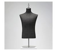 SGKOMN Maniquí de Torso Masculino, para escaparate de Ropa, a Media Escala, con Base para Costura, modistas y Vestidos, 2 Colores., Silver-Round-A