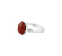 SGKOMN Natural Feng Shui Jade Rojo para Mujer Anillo Abierto de Yoga Genuino Nan Hong Xiang Yun S925 Plata