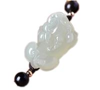 SGKOMN Pulsera de Jade Natural Feng Shui Verde hetiano para Mujer, Jade Verde de Yoga auténtico Que invita a la Riqueza y la Buena Fortuna Pixi Brave