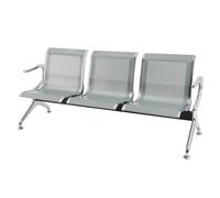 SGKOMN Silla para Sala de Espera de Hospital, sillas de Sala de Espera de 3 plazas con Brazos, Banco de recepción de Oficina de Metal para Aeropuerto, Banco y Hospital: sillas