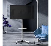 SGKOMN Soporte móvil para TV con Ruedas - Soporte de Suelo para TV, Carrito para TV rodante Ajustable en Altura, con Bandeja de Almacenamiento, para Pantallas de 23 a 60 PU