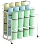 SGKOMN Soporte para Esterilla de Yoga, Soporte para Esterilla de Yoga, 3 Niveles, Gran Capacidad, para Estudio de Yoga, para práctica de Esterilla y Rodillo de Espuma., White-80cmx64cmx95cm