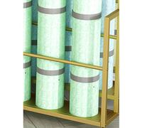 SGKOMN Soporte para Esterilla de Yoga, Soporte para Esterilla de Yoga, Estante móvil para Esterilla de Yoga, Estante de Almacenamiento de Esquina con Rodillos de Espuma, Gold-120cmx43cmx80cm