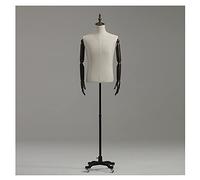 SGKOMN Torso de maniquí, Modelo Masculino, Traje de Media Longitud, Accesorios para Vestido, maniquí de Ventana, Base para Expositor de Ropa con Efecto de Rueda Universal., with Arms-M