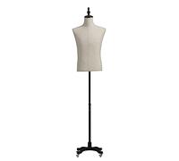 SGKOMN Torso de maniquí, Modelo Masculino, Traje de Media Longitud, Accesorios para Vestido, maniquí de Ventana, Base para Expositor de Ropa con Efecto de Rueda Universal., Without Arms-M