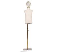 SGKOMN Torso de maniquí para niño/niña con Base de Metal, para 2/4/6/8 años, Color Blanco, Altura Ajustable., Mesh Head-2 Years Old