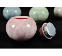 SGLDXQVZJHM Urnas Cenizas,Mini Urna De Cremación,Mascota, Recuerdo,Caja Conmemorativa De Cerámica con Patrón De Cristalización Único-Recuerdo for Su Encantador Gato/Mascota(Pink)